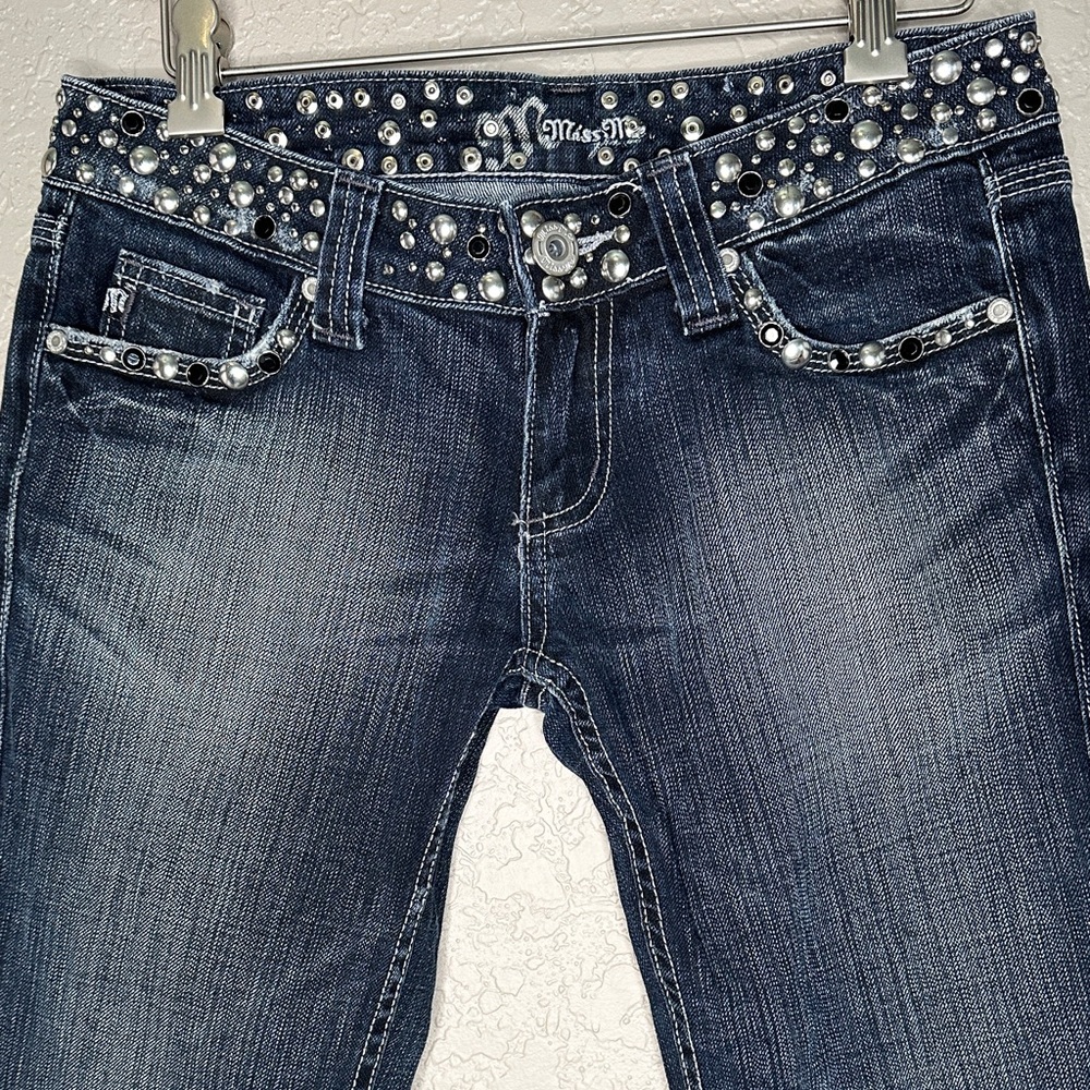 Miss Me studded Embellished low rise flare Jeans - Picture 3 of 12